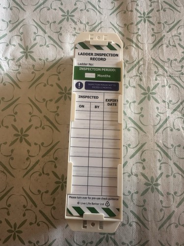Ladder inspection tag - ladder, insert